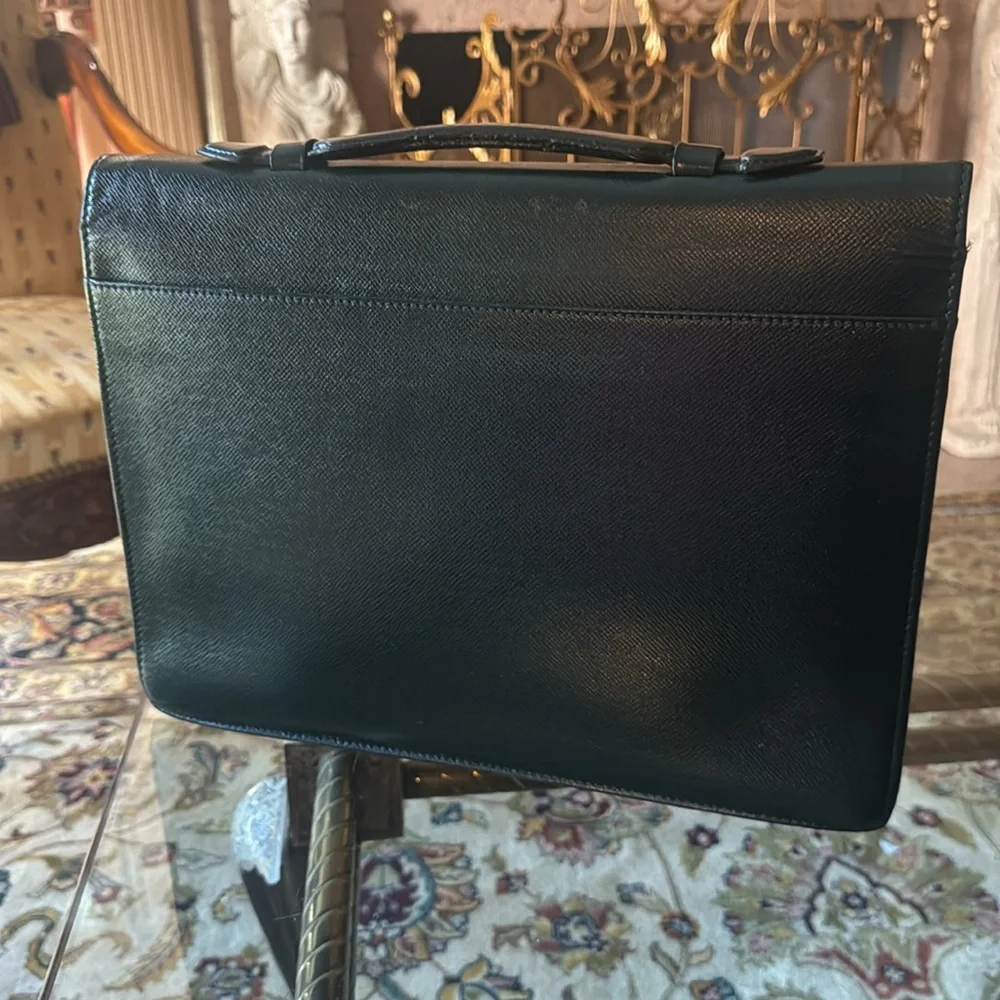 Louis Vuitton briefcase Taiga laguito dark Green and Gold lock